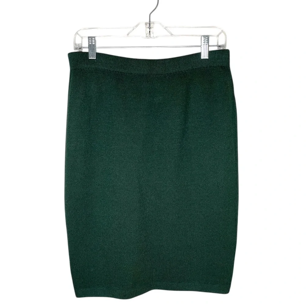 St. John Collection Santana Knit Straight Pencil Skirt Size 10 in Green